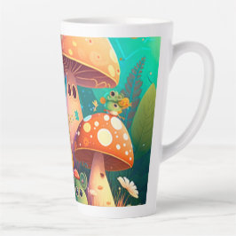Schöne niedliche Pilze Latte Tasse