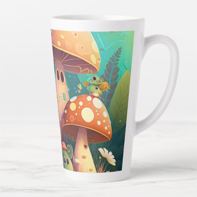 Schöne niedliche Pilze Latte Tasse (Rechts)