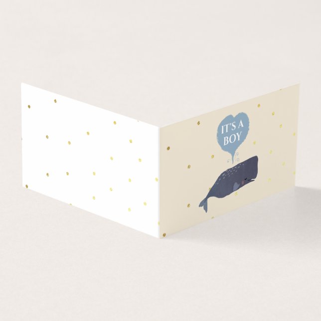 Schöne Niedliche Whale Baby Dusche Ihr Junge (Vorderseite)