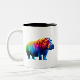Schöne Nilpferd-Kunst Zweifarbige Tasse