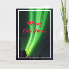 Schöne Nordlicht-Weihnachtskarte Feiertagskarte