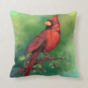Schöne Northern Red Kardinal Bird Malerei Art Kissen