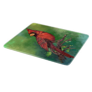 Schöne Northern Red Kardinal Bird Malerei Art  Schneidebrett
