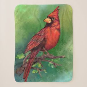 Schöne Northern Red Kardinal Bird Malerei Art  Sherpadecke