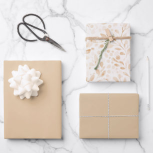 Schöne Nuance von Warmgold Geschenkpapier Set