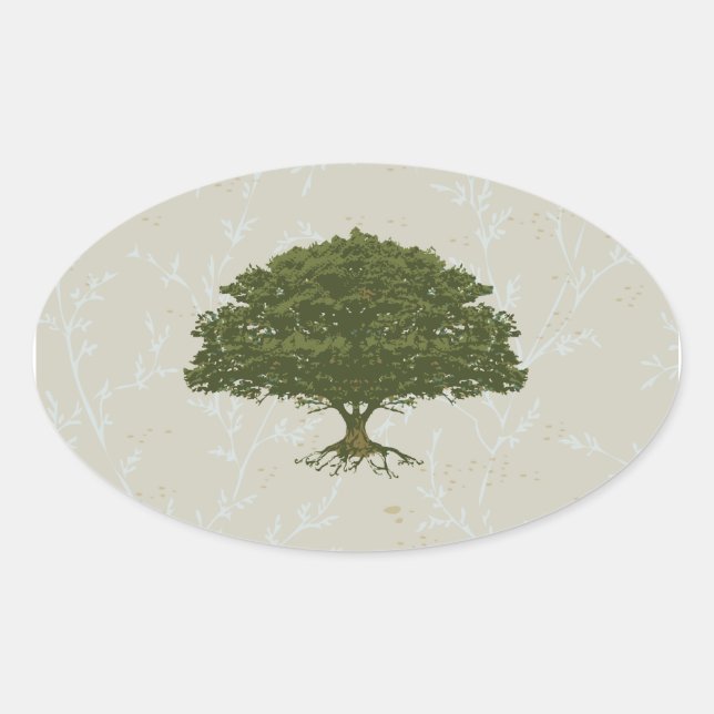 Schöne Oak Tree Sticker (Vorderseite)