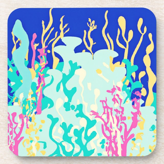 Schöne Ocean Patterns Design. Jetzt kaufen Getränkeuntersetzer (Vorderseite)