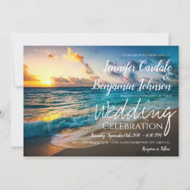 Schöne Ocean Waves Summer Beach Hochzeit Einladung