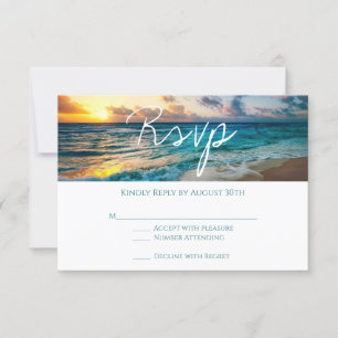Schöne Ocean Waves Summer Beach Hochzeit RSVP Karte