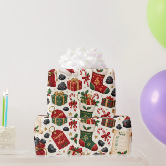 Schöne oder böse Weihnachtspapier Geschenkpapier