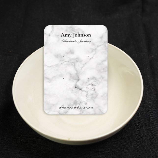 Schöne Ohrringe aus weißem Marmor Display Cards Visitenkarte (Von Creator hochgeladen)