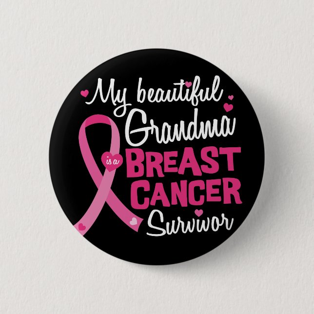 Schöne Oma Breast Cancour Survivor Button (Vorderseite)