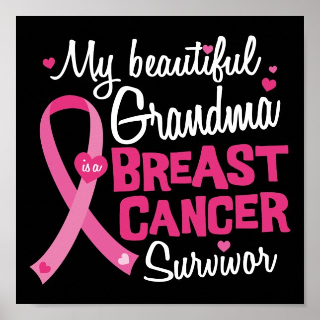 Schöne Oma Breast Cancour Survivor Poster (Vorne)