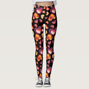 Schöne Ombre-Karo-Folie-Herzen Schwarz Leggings