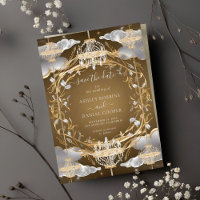 Schöne Opulent Gold und Kristalle Save the Date