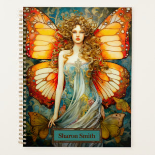 Schöne Orange Butterfly Lady personalize Planer