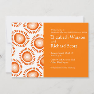 Schöne, orange funky Blume Einladung zur Hochzeit