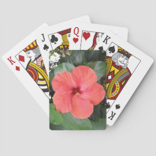 Schöne Orange Hibiskus Blume Spielkarten