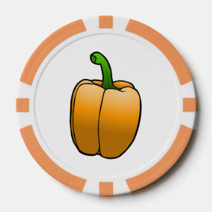Schöne orange Paprika Pokerchips