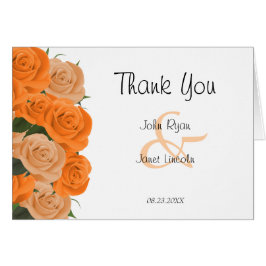 Schöne orange Rosen auf weißen Punkten - danke