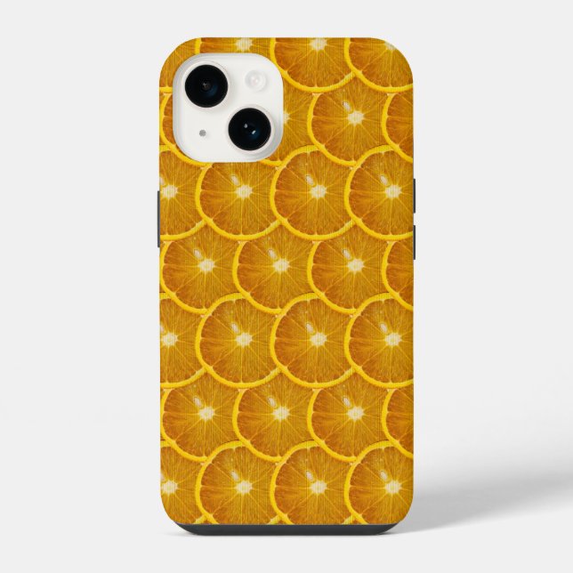 SCHÖNE ORANGE SLICE iPhone 14 HÜLLE (Rückseite)