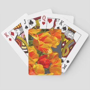 Schöne Orange und Gelbe Tulpen Spielkarten