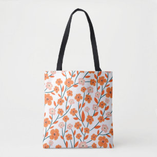 Schöne orange und pastellfarbene Blume nahtlos Tasche