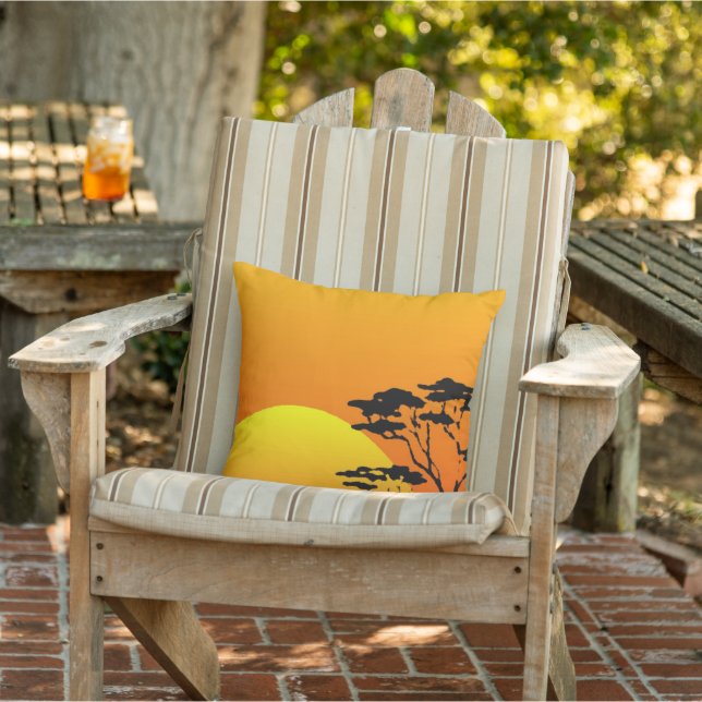 Schöne Orange Yellow African Safari Sunset Kissen (Stuhl)