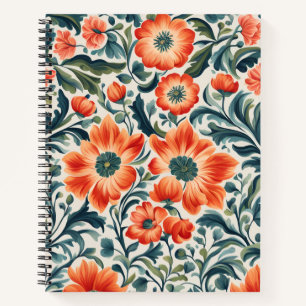 Schöne orangefarbene Blumen Notizbuch