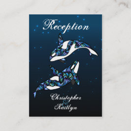 Schöne Orca Whales Wedding Reception Cards Begleitkarte