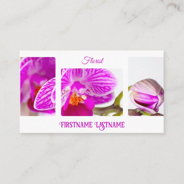 Schöne Orchidee für Floristen und Blume Visitenkarte (Vorderseite)