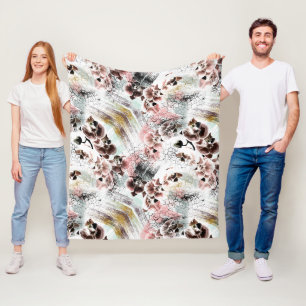Schöne Orchidee stilvoll Fleecedecke