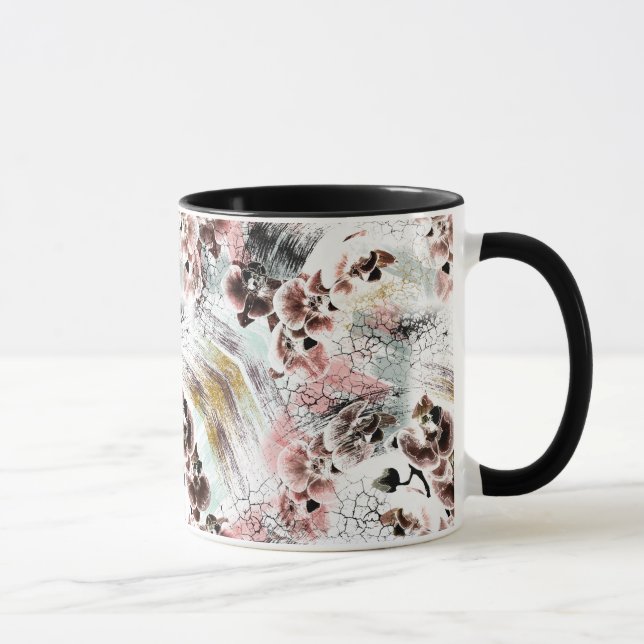 Schöne Orchidee stilvoll Tasse (Rechts)