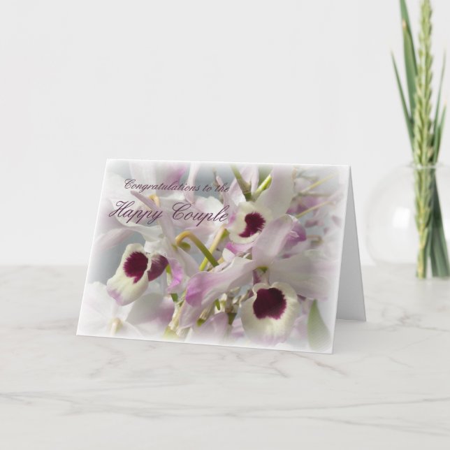 Schöne Orchideen-Blumen, die Gruß-Karte Wedding Karte (Vorderseite)