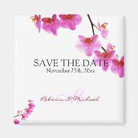 Schöne Orchideen in Rot und Rot Save the Date