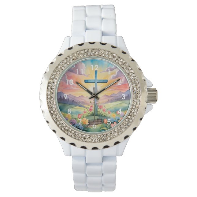 Schöne Osterfarben Kunst, Dichtung und Musik Armbanduhr (Vorderseite)