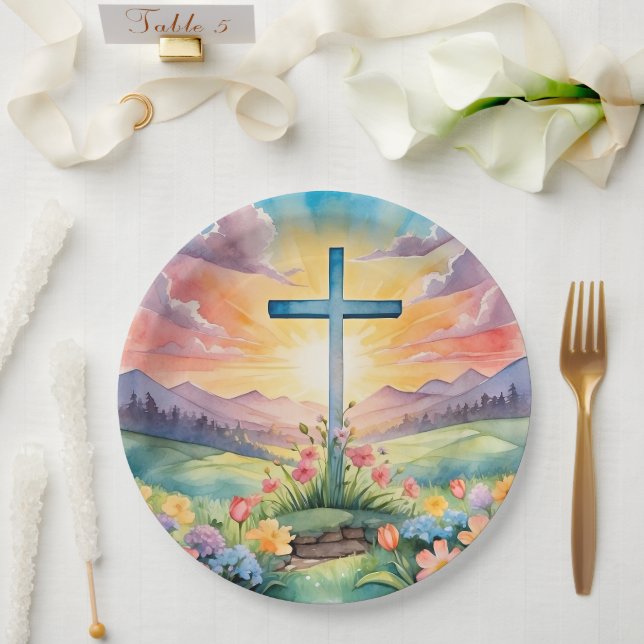 Schöne Osterfarben Kunst, Dichtung und Musik Pappteller (Hochzeit)