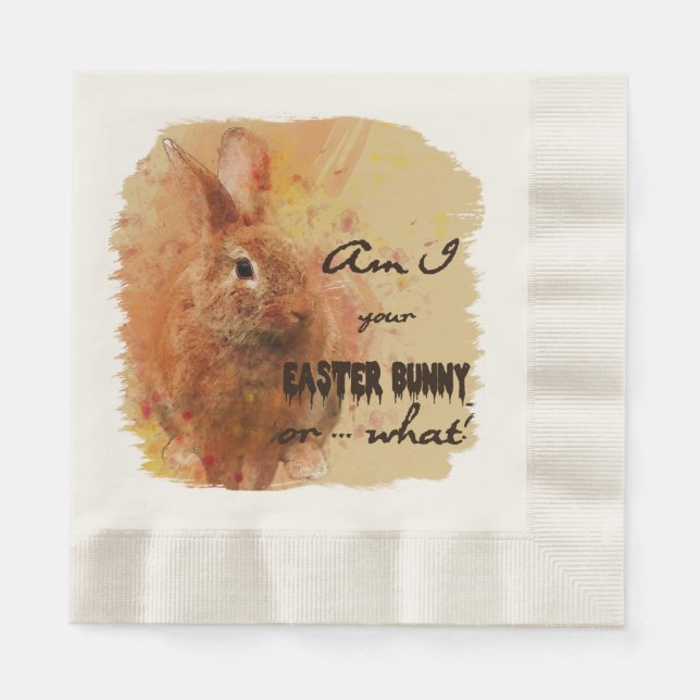 Schöne Ostern Bunny Wine Serviette (Vorderseite)