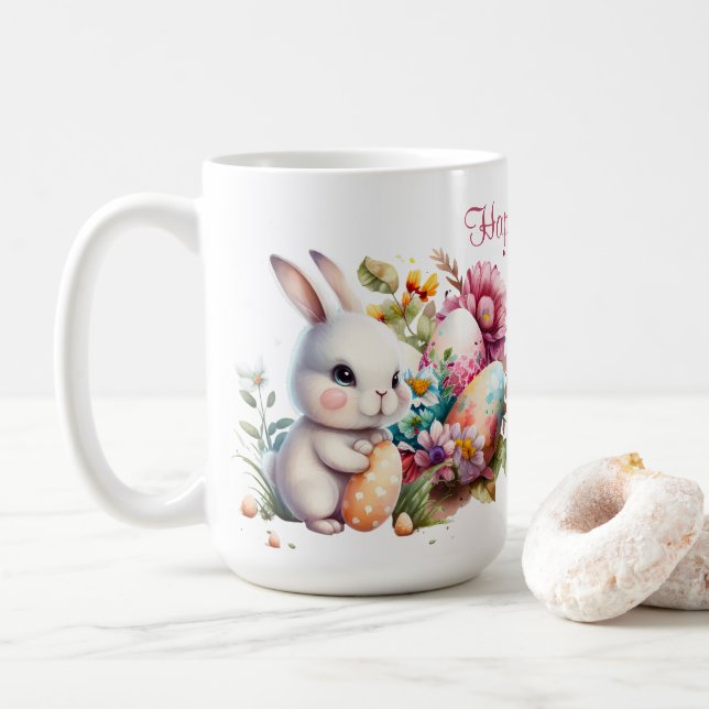 Schöne Ostersonne und Text Kaffeetasse (Mit Donut)
