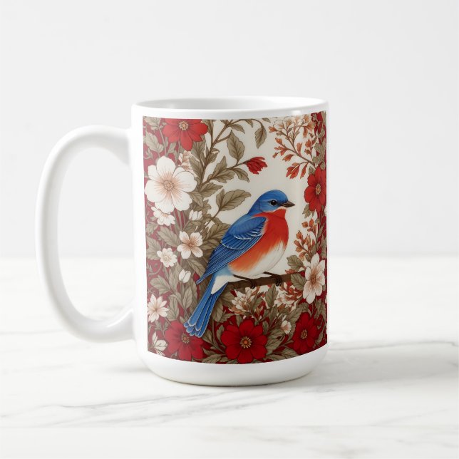 Schöne Östliche Blaumeise Rote Flora  Kaffeetasse (Links)