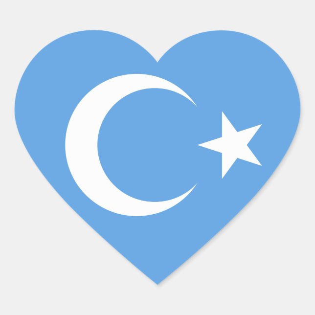Schöne Ostturkestan-Flagge Herz-Aufkleber (Vorderseite)