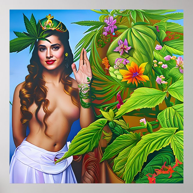 Schöne Out-of-the-Welt-Dreamy kosmische Unkrautgöt Poster (Vorne)