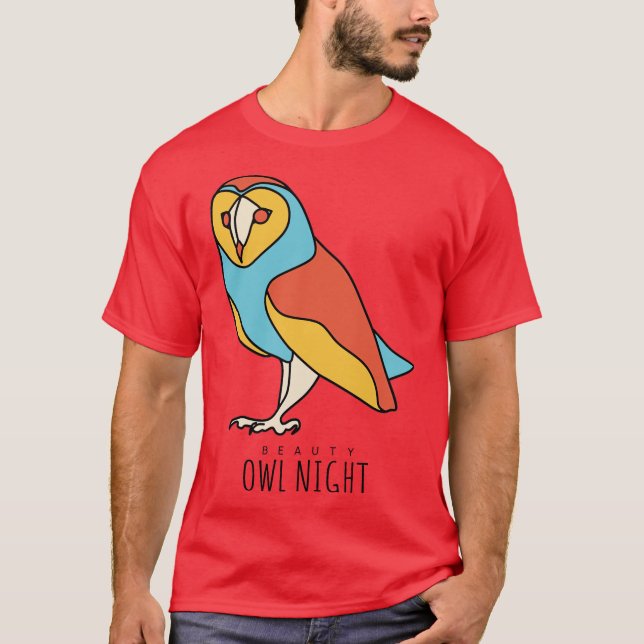 Schöne Owl Night T-Shirt (Vorderseite)