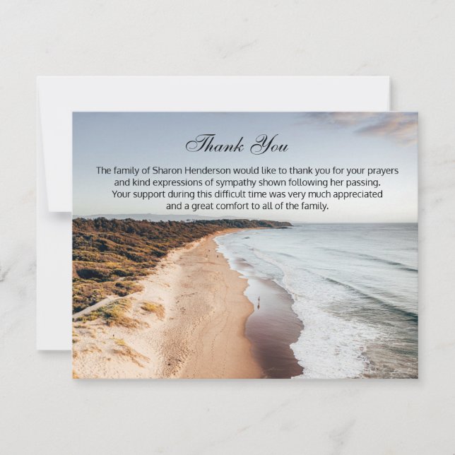 Schöne Ozeanbeerdigung Vielen Dank Note Card Dankeskarte (Vorderseite)