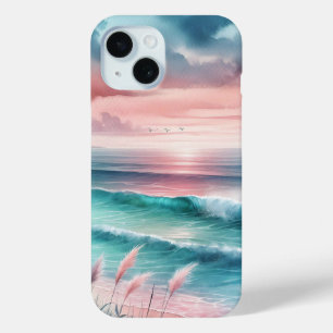 Schöne Ozeanszene in Rosa und Blau Case-Mate iPhone Hülle