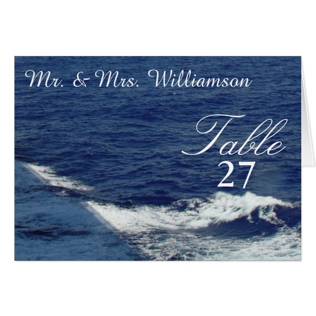 Schöne Ozeanwellen Hochzeitstische Zeltkarten (Vorderseite (Horizontal))