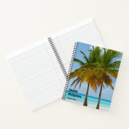 Schöne Palmen an einem tropischen Strand Notizbuch
