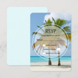 Schöne Palmen an einem tropischen Strand RSVP Karte