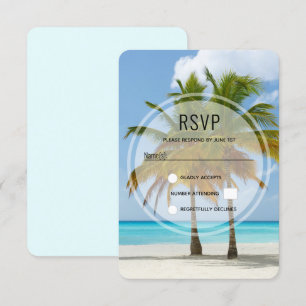 Schöne Palmen an einem tropischen Strand RSVP Karte