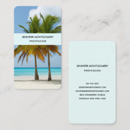 Schöne Palmen an einem tropischen Strand Visitenkarte